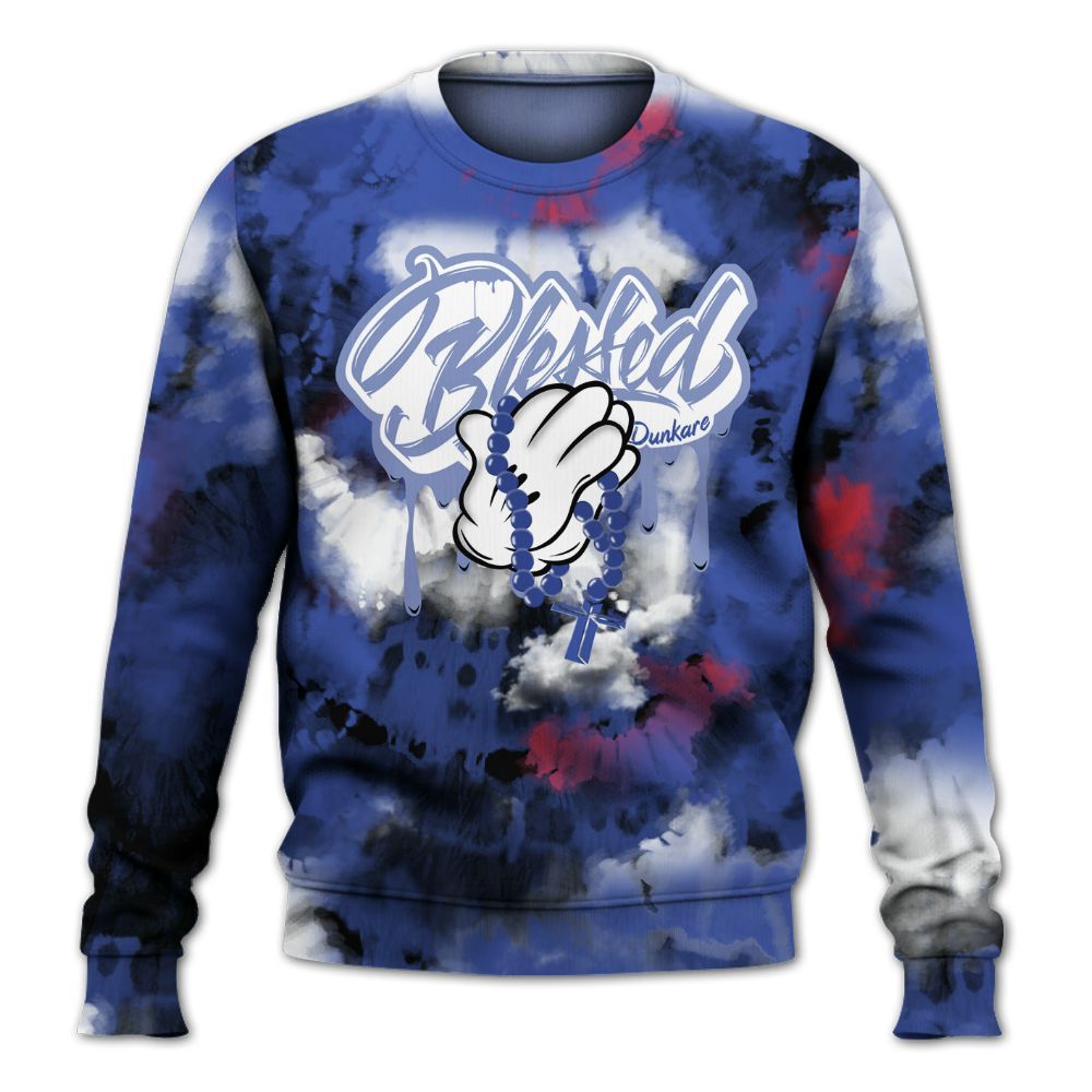 Sweatshirt To Match Air Griffey Max USA Red White Blue 1s - God Blessed Tie Dye All Over Print