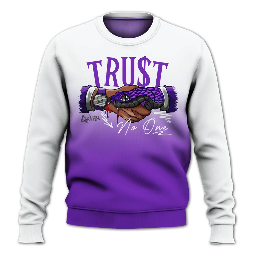 Sweatshirt To Match Retro Dark Iris 3s - Snake Trust No One Drip All Over Print