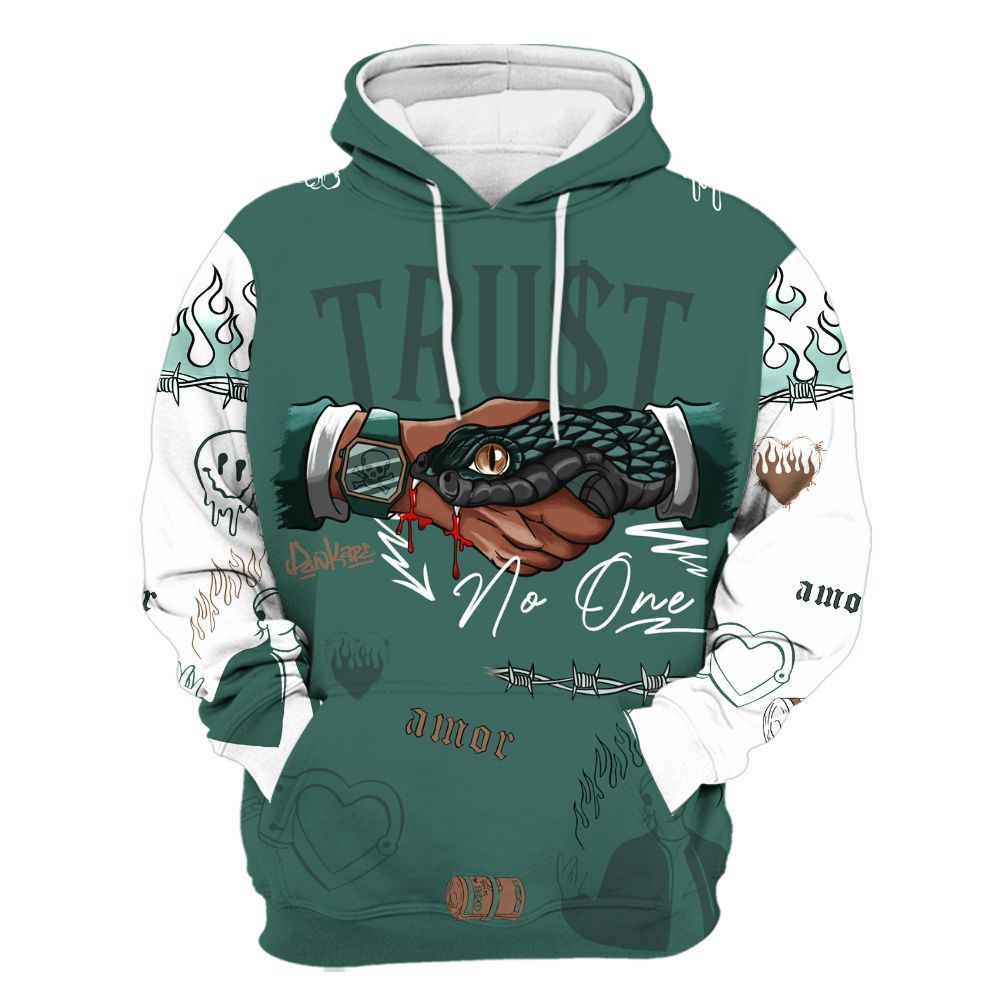 Hoodie To Match Low OG Oxidized Green 1s - Snake Trust No One All Over Print
