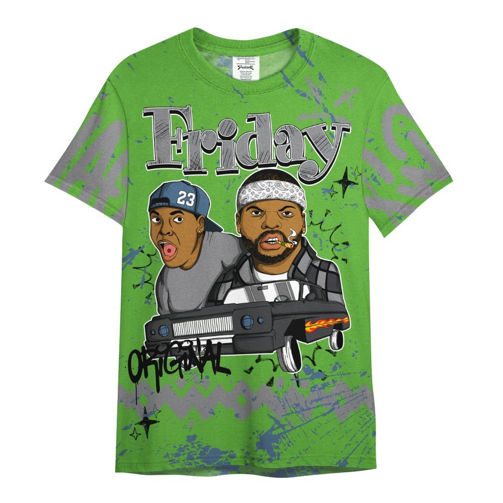 Shirt To Match Retro Green Bean 5s - Friday Sneaker Crayon All Over Print