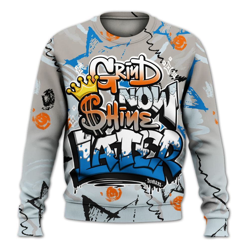 Sweatshirt To Match Retro High OG Alaska 1s - Grind Shine Later Drip All Over Print