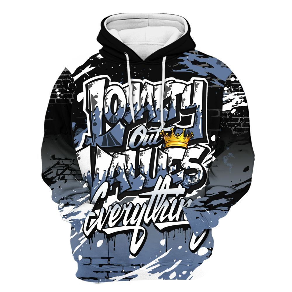 Hoodie To Match Mid Space Jam 1s - Values Of Loyalty Drip All Over Print