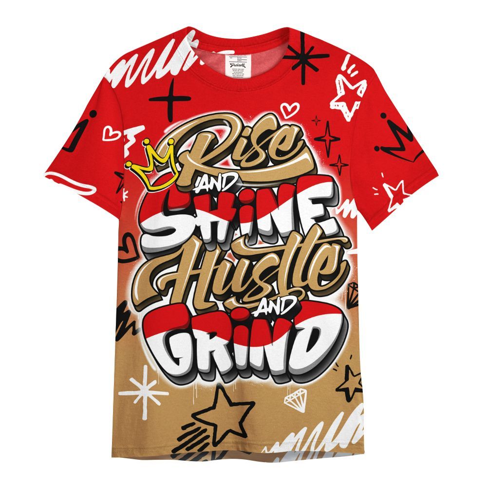 Shirt To Match Kobe 5 Red Year Of The Mamba - Rise Shine Hustle Grind All Over Print