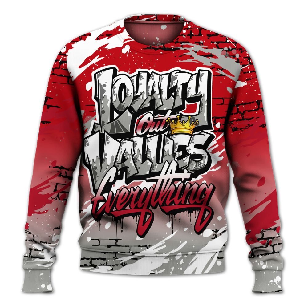 Sweatshirt To Match Air Griffey Max Gray Reds 1s - Values Of Loyalty Drip All Over Print
