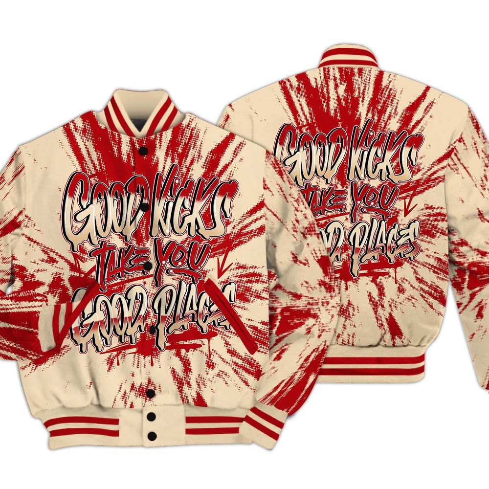 Varsity Jacket To Match Dunk Low Strawberry Waffle - Good Kick Good Places Luxury Varsity Jacket Unisex