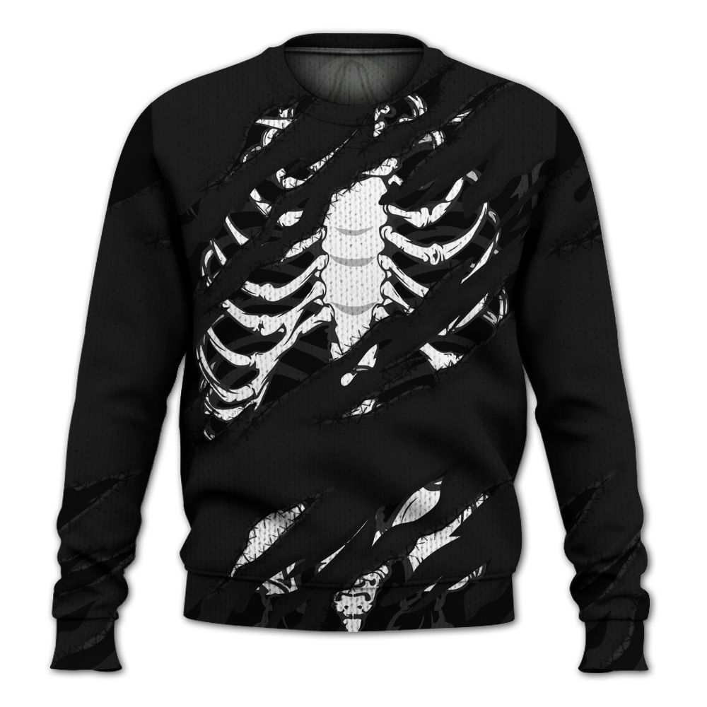 Knitted Sweater To Match White Thunder 4s - GOT 'EM Skeleton Scratch