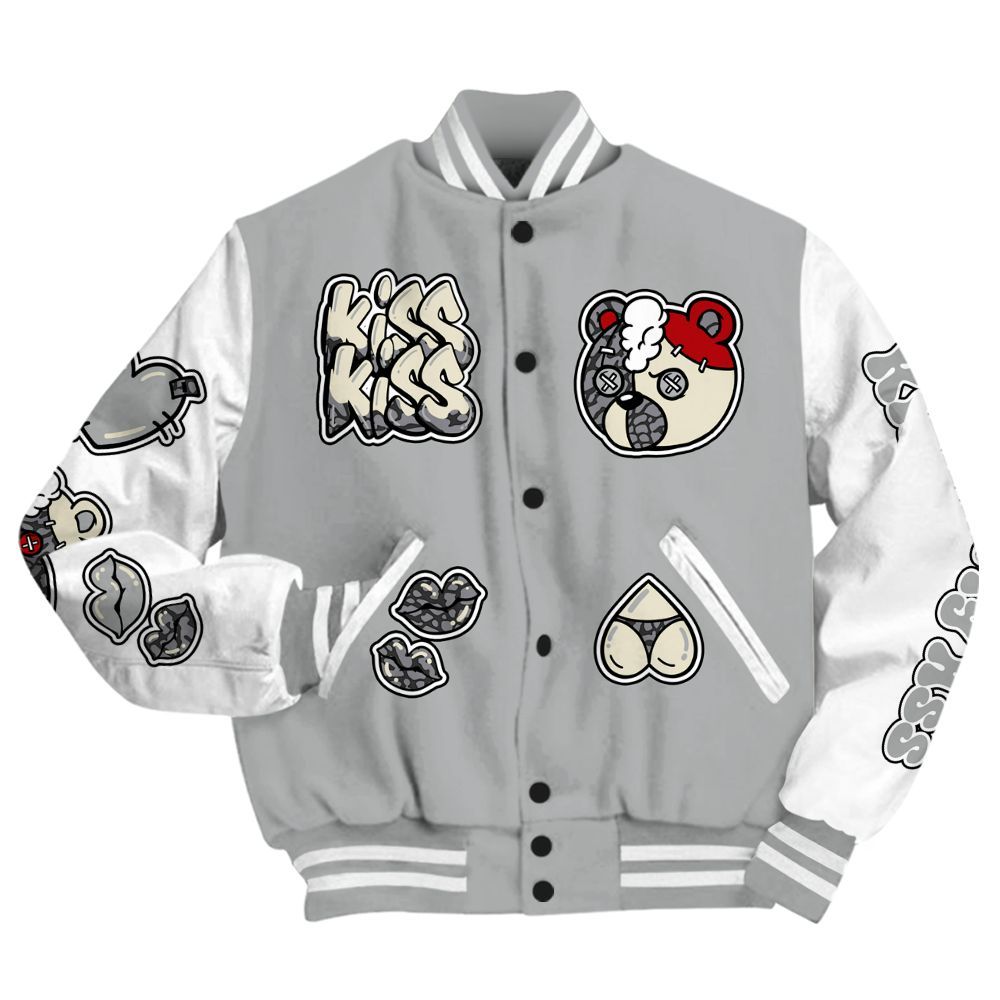Varsity Jacket To Match Cement Grey 3s - Kiss My Hugz All Over Print