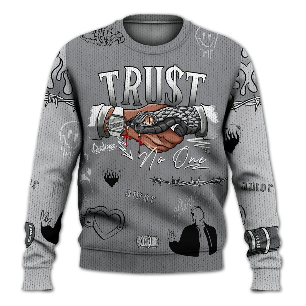 Sweater To Match Retro Wolf Grey 5s - Snake Trust No One Graphic