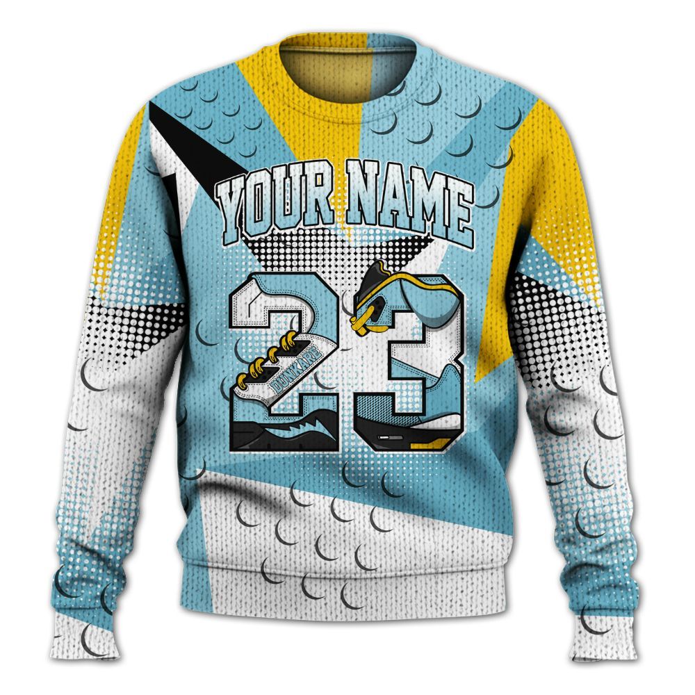 Knitted Sweater To Match Dunk High Homer Simpson - Poly Custom Name Number 23 5s
