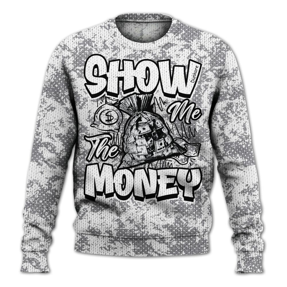 Knitted Sweater To Match Cement Grey 11s - Show Me The Money Retro