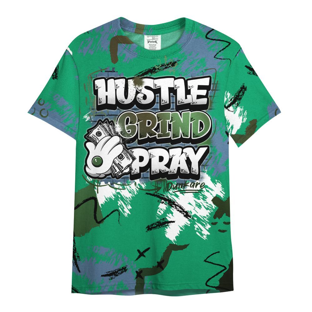 Shirt To Match Foamposite Pro Pine Green 2025 - Hustle Grind Pray Graphic Street Style All Over Print