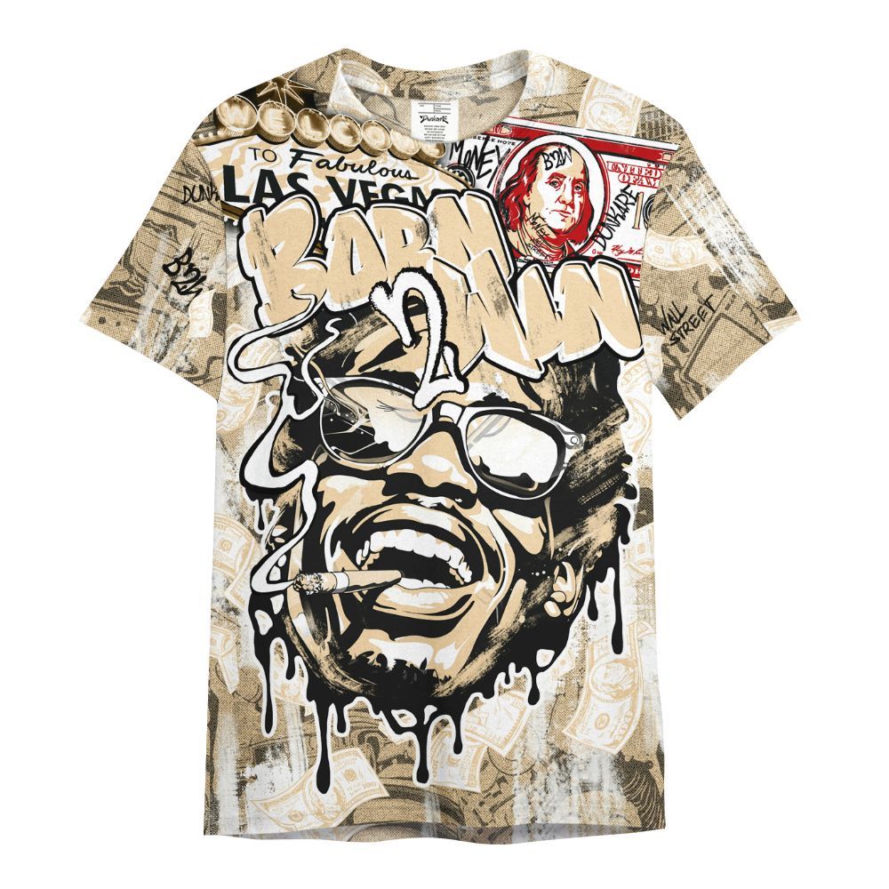 Shirt To Match Dunk Low Strawberry Waffle - Born To Win Money All Over Print