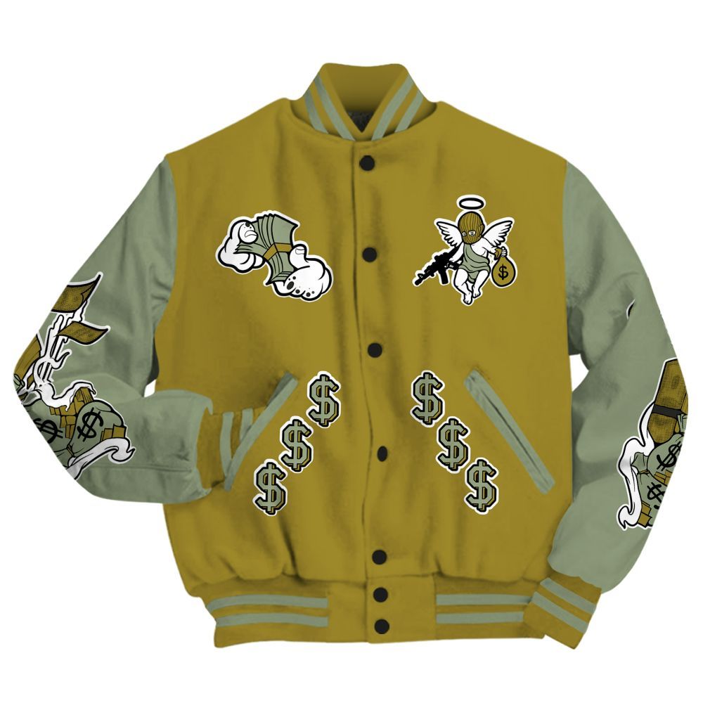 Varsity Jacket To Match Air Flightposite Metallic Gold - Ones Move In Silence Graphic All Over Print