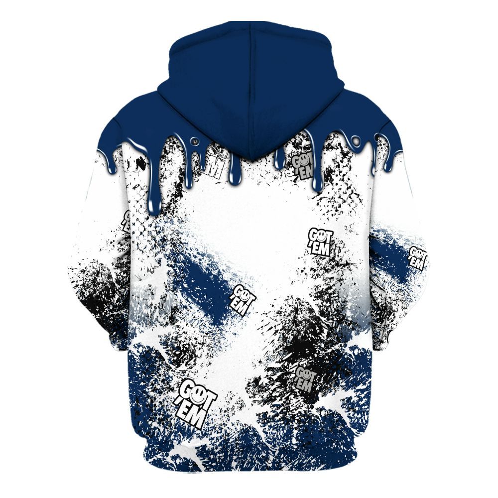 Hoodie To Match Dunk Low White Midnight Navy - Dripping 23 Drip All Over Print