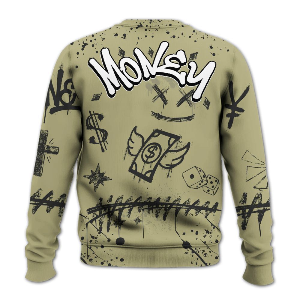 Sweatshirt To Match Dunk Low Suede Olive Aura - Everybody Paid In Full Crayon All Over Print