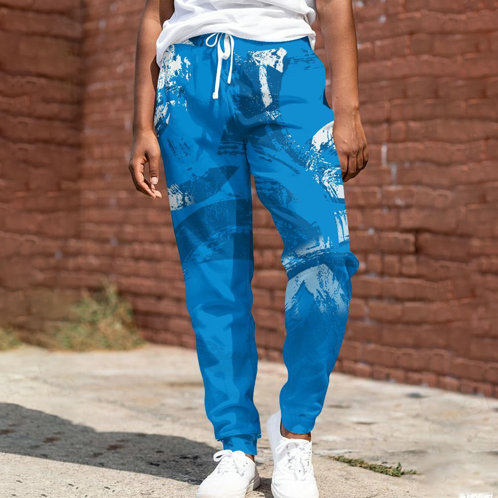 Sweatpant To Match Military Blue 4s - Circle Slpash All Over Print