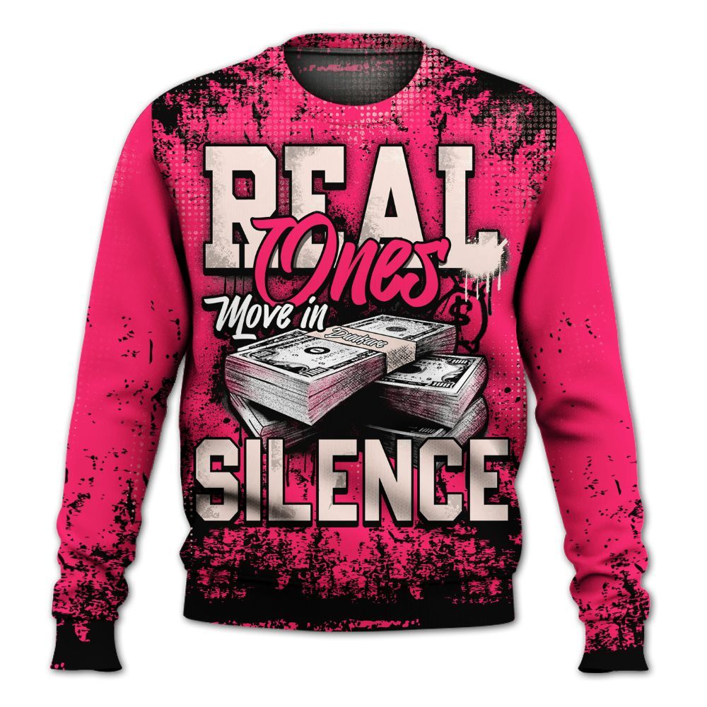 Sweatshirt To Match A'One Hyper Pink Shirt, Move In Silence Money Street Retro All Over Print
