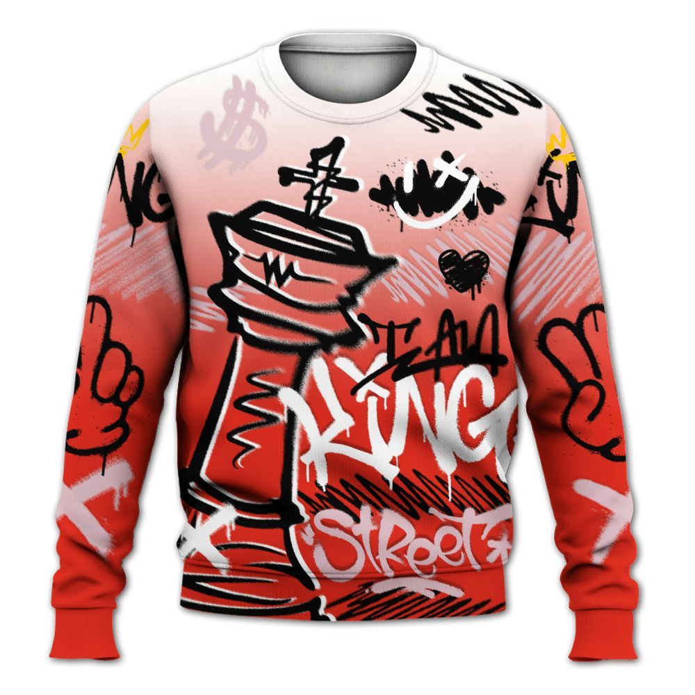 Dunkare Air Force 1 Low GS Valentine's Day Shirt, Street King Chess Streetwear All Over Print Unisex Sweatshirt