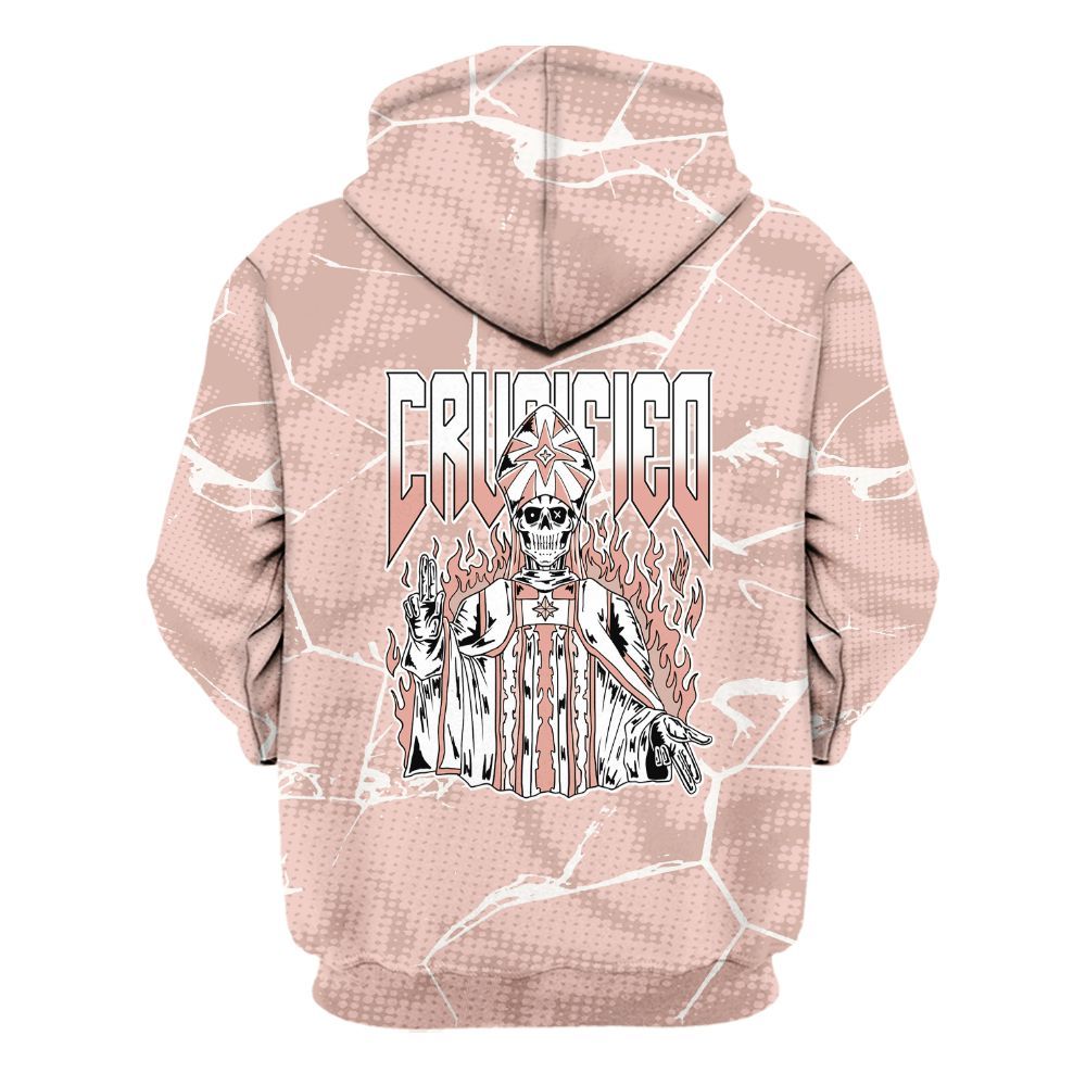 Hoodie To Match Low Legend Pink 11s - Crucified Skeleton Crack All Over Print