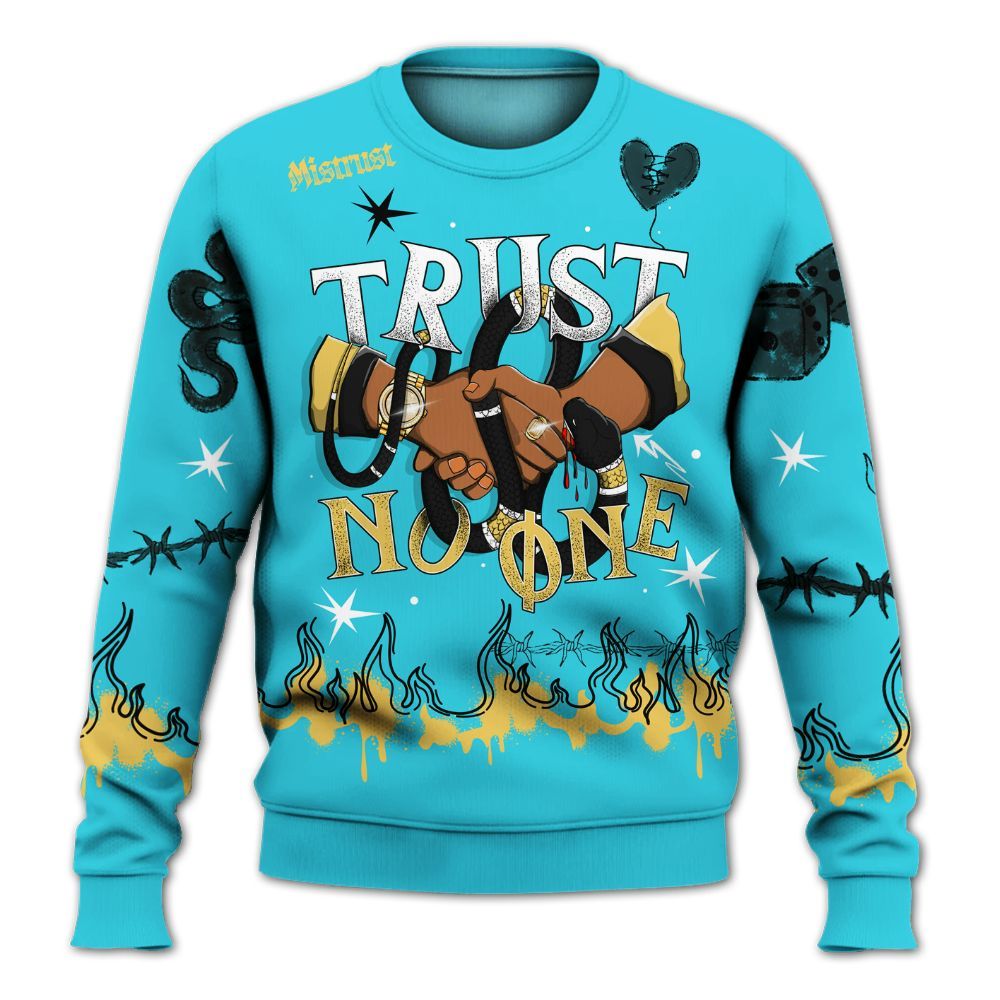 Sweatshirt To Match Retro Gamma Blue 11s - Trust No One Snake-Bite Doodle Crayon All Over Print