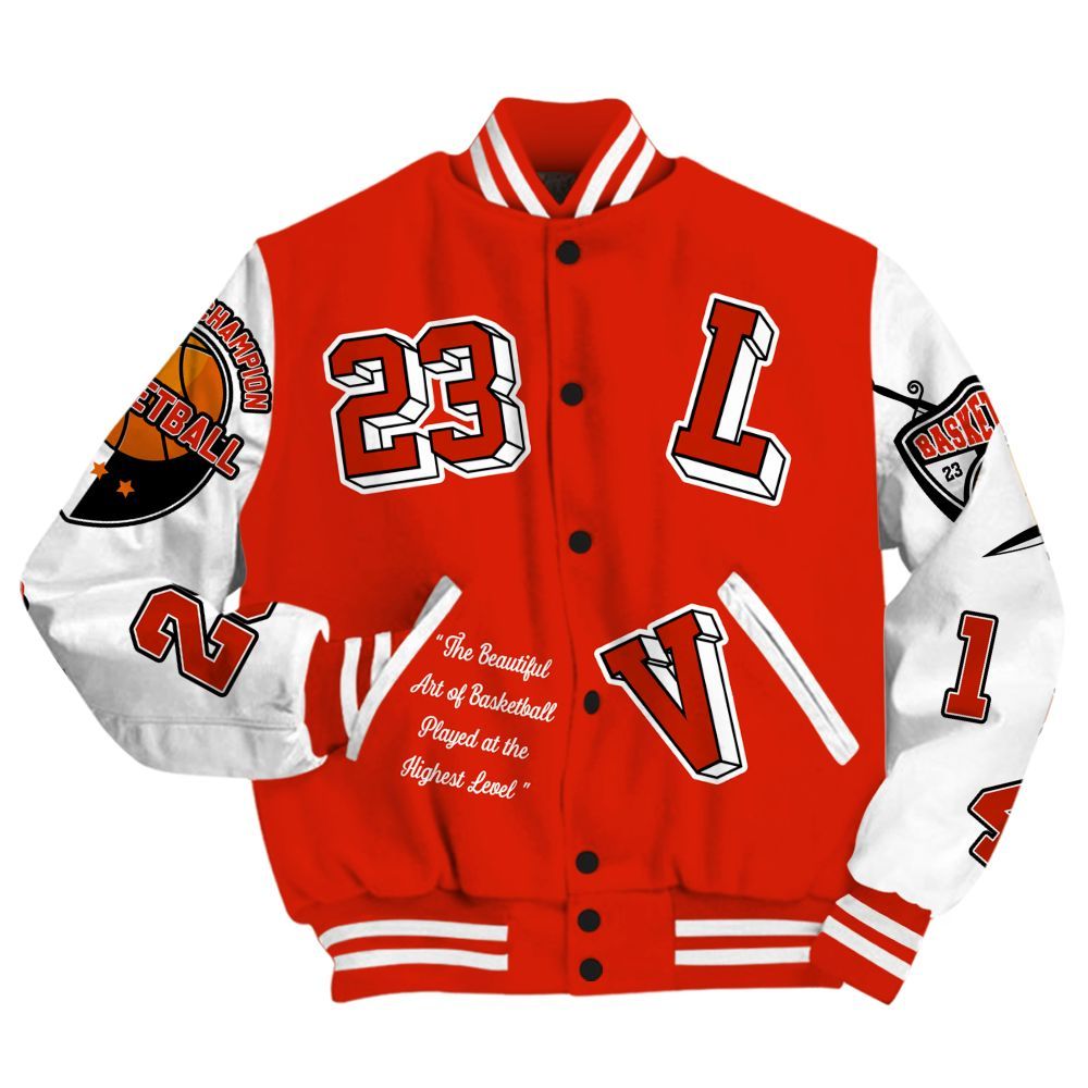 Varsity Jacket To Match Retro Cherry 11s - The GOAT Got Em Streetwear All Over Print