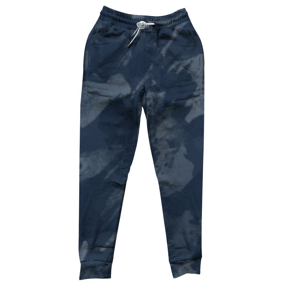Sweatpant To Match White Midnight Navy 6s - Abstract Halftone Graphic All Over Print