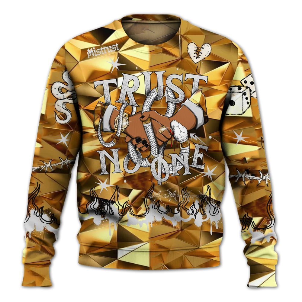 Sweatshirt To Match NET Gold 4s - Trust No One Snake-Bite Doodle Crayon All Over Print