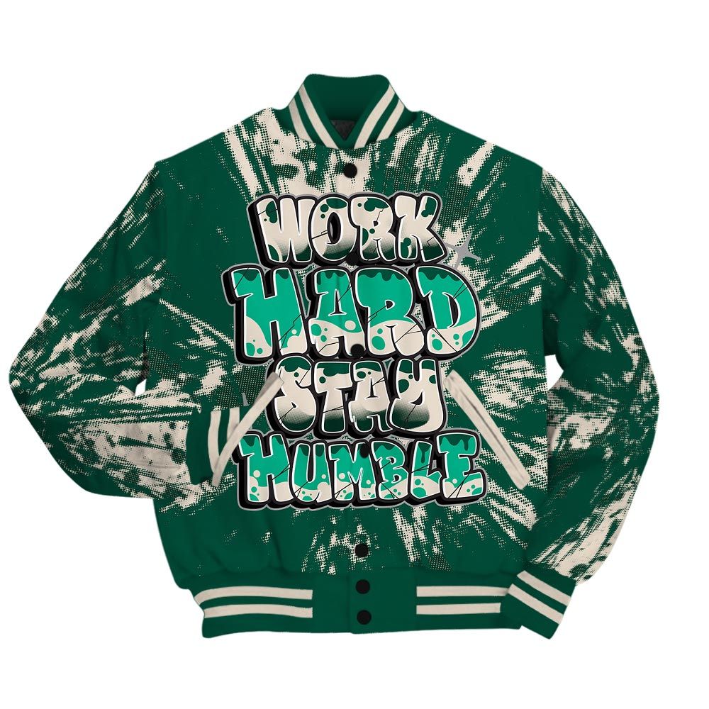 Varsity Jacket To Match Oxidized Green 4s - Working Hard And Humble Luxury Varsity Jacket Unisex