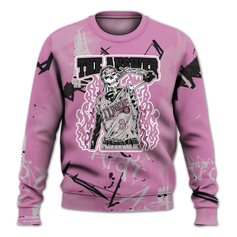 Sweatshirt To Match Neutral Grey Black White Orchid 4s - Allen Answer Skeleton Messyz All Over Print