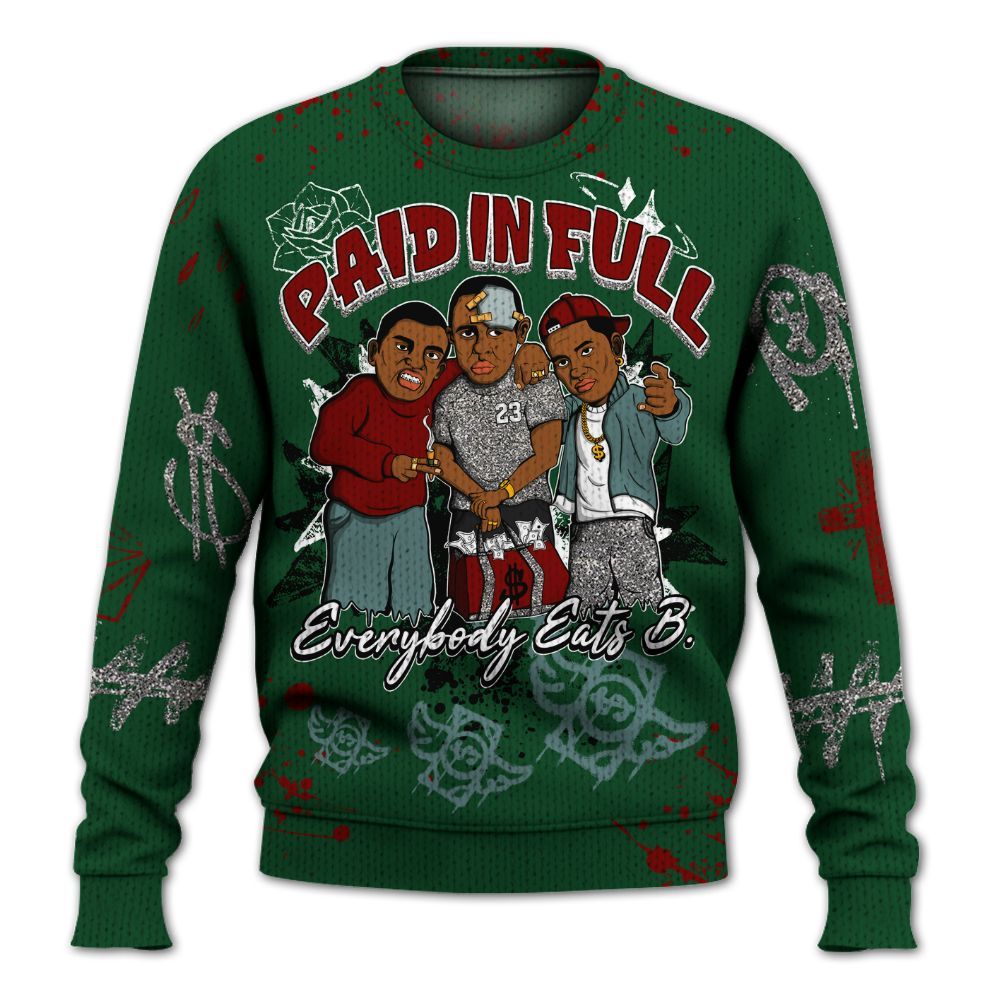 Sweater To Match Concrete Rose 3s - Everybody Paid In Full Crayon Graphic