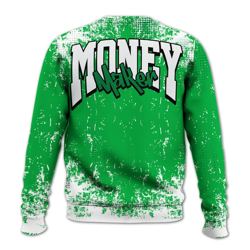 Sweatshirt To Match Lucky Green 5s - Move In Silence Money Street Retro All Over Print