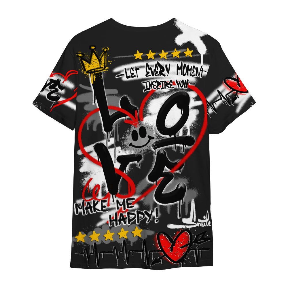 Shirt To Match Baroque Brown 12s - Happy Love Beats Graffiti Streetwear All Over Print