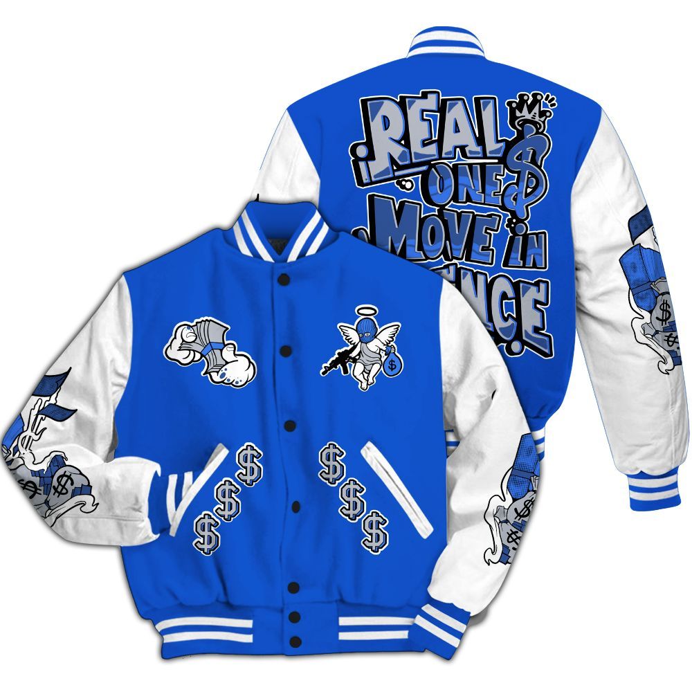 Varsity Jacket To Match Air Foamposite One Royal - Ones Move In Silence Graphic All Over Print