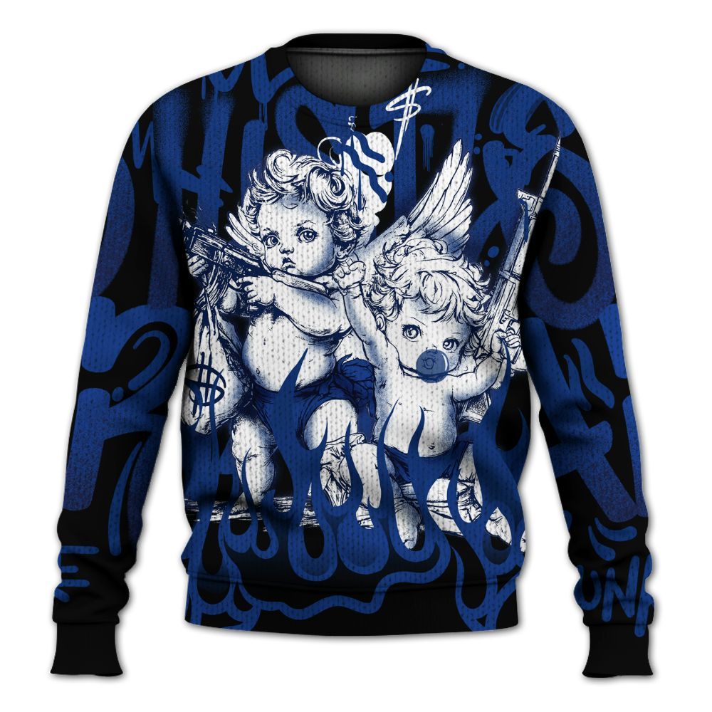 Knitted Sweater To Match Air Foamposite One Royal - Angel Hustle Hard