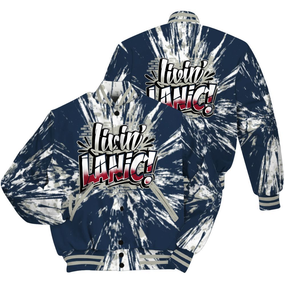 Varsity Jacket To Match Navy Blue 2024 6s Shirt - Living Large Graphic Luxury All Over Print