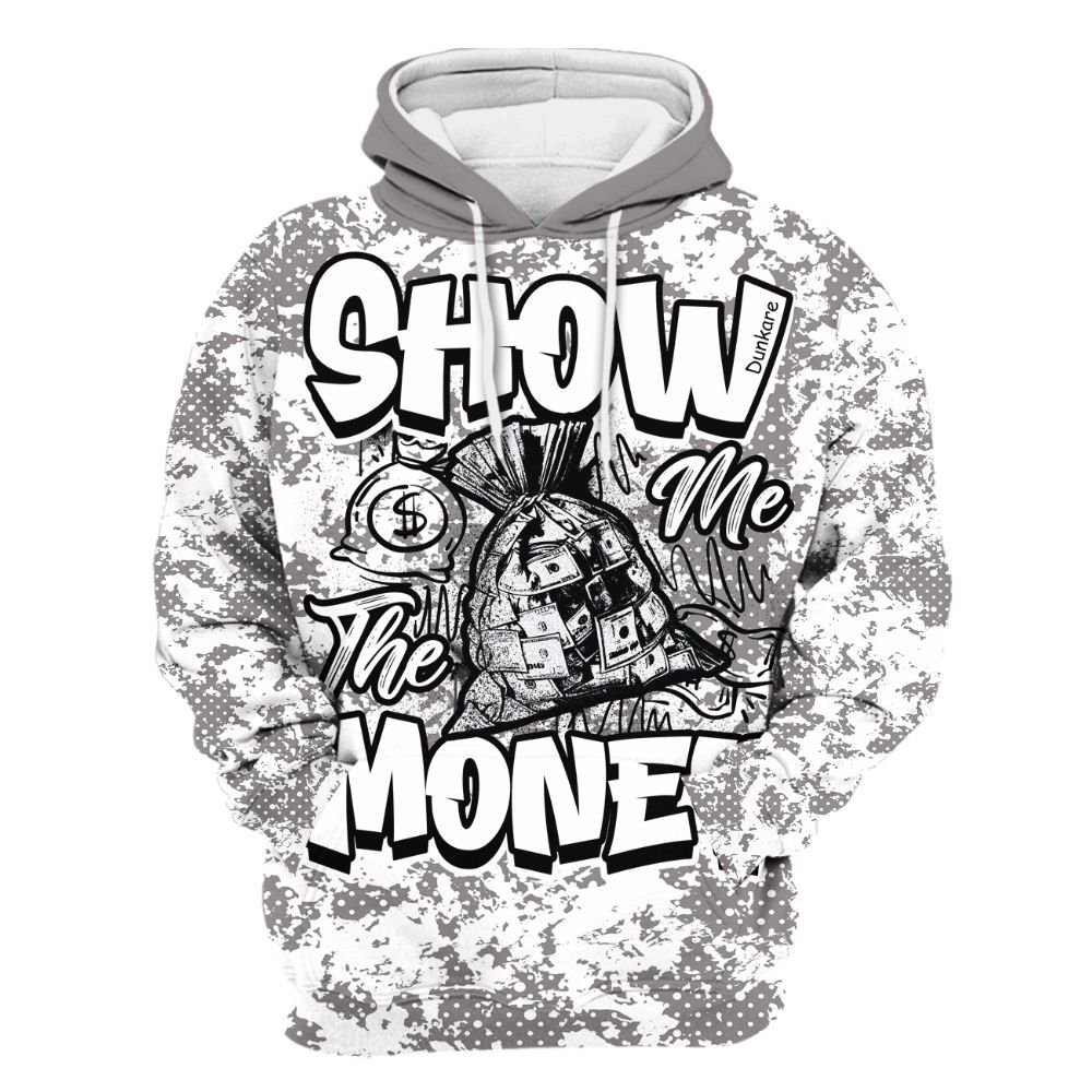 Hoodie To Match Cool Grey 11s - Show Me The Money Retro All Over Print