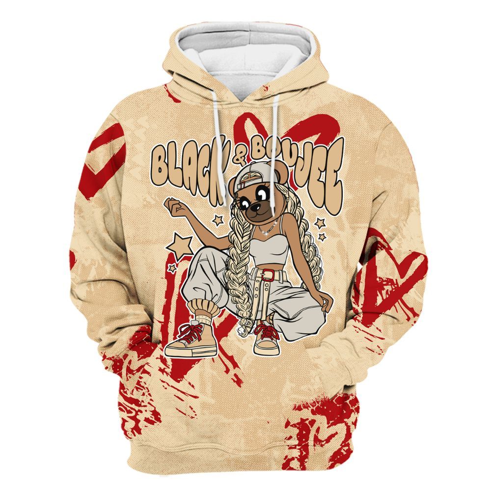 Hoodie To Match Dunk Low Strawberry Waffle - Boujee Girls Bear Heart Grunge All Over Print