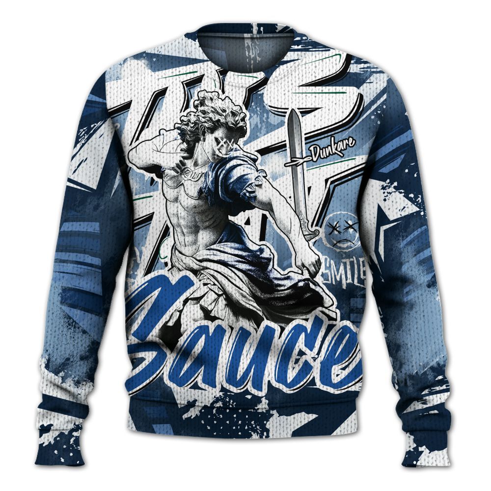 Knitted Sweater To Match Low Space Royal 11s - This That Sauce Retro