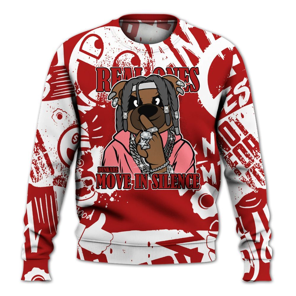 Sweatshirt To Match Red Taxi 12s - Silent Achievers Bear Monogram Graffiti All Over Print