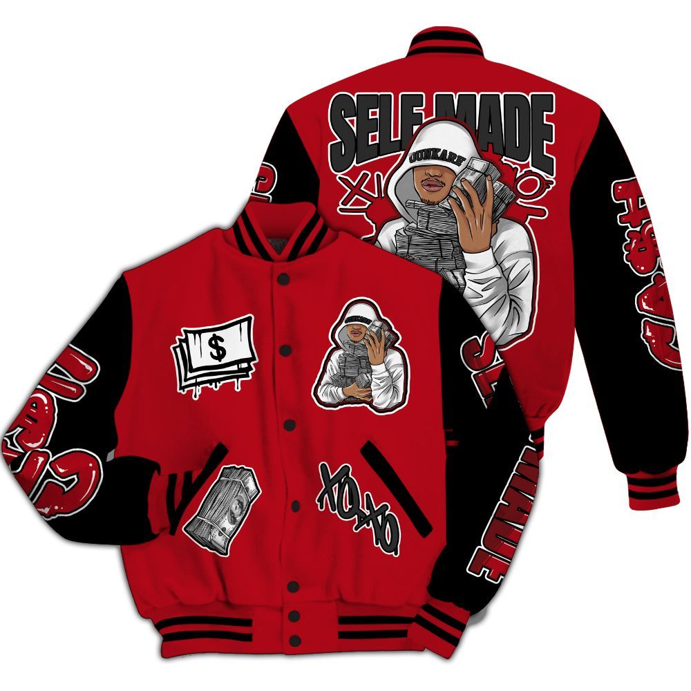 Varsity Jacket To Match Bred Velvet 11s - Selfmade Unique All Over Print