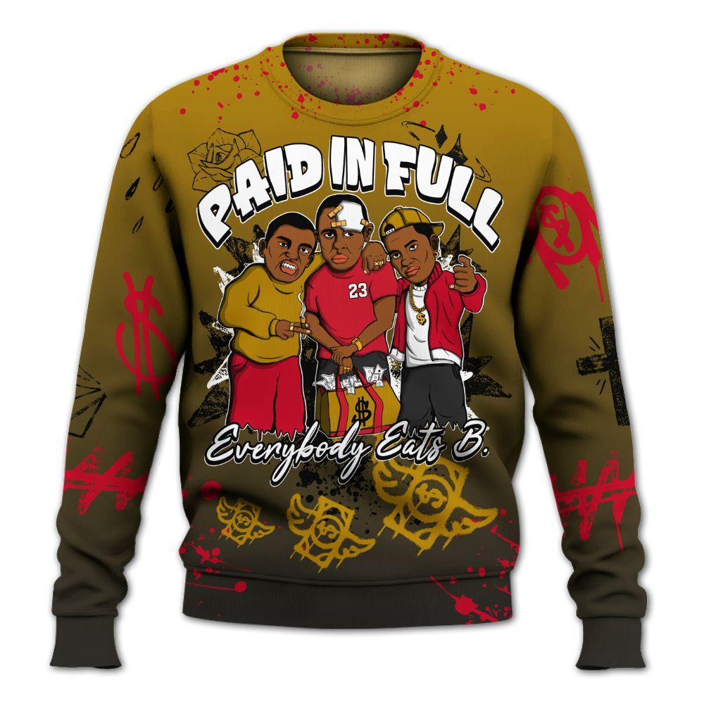 Sweatshirt To Match Ja 3 Raptor - Everybody Paid In Full Crayon All Over Print