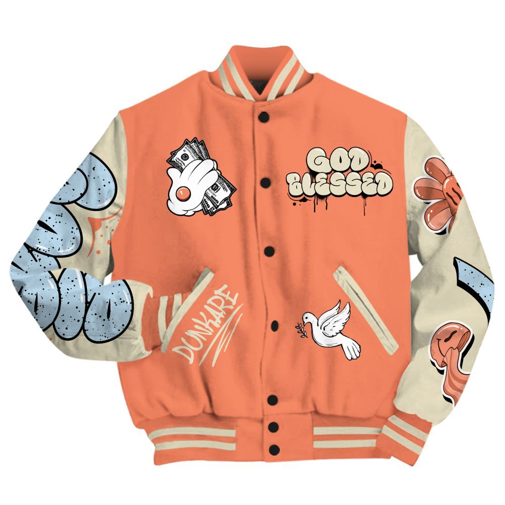 Varsity Jacket To Match DJ Khaled Crimson Bliss 5s - God Blessed All Over Print