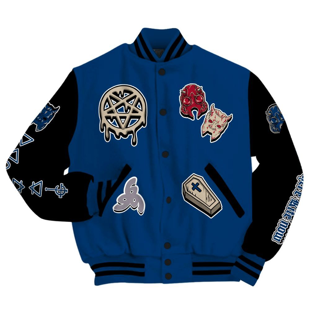 Varsity Jacket To Match Rare Air 4s - Apocalypse Skeleton All Over Print