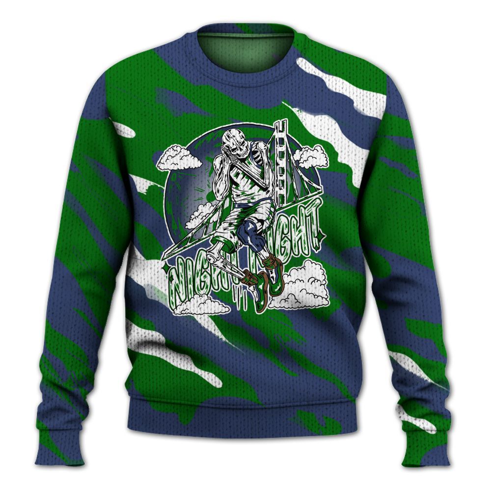 Knitted Sweater To Match Midnight Navy 13s - Seeya Skeleton Colored