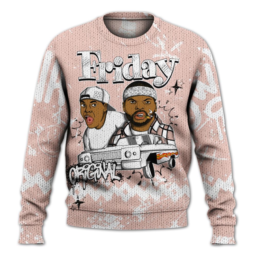 Knitted Sweater To Match Low Legend Pink 11s - Friday Sneaker Crayon