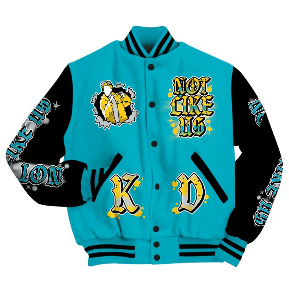 Varsity Jacket To Match Retro Aqua 5s - None Like Us Graphic All Over Print