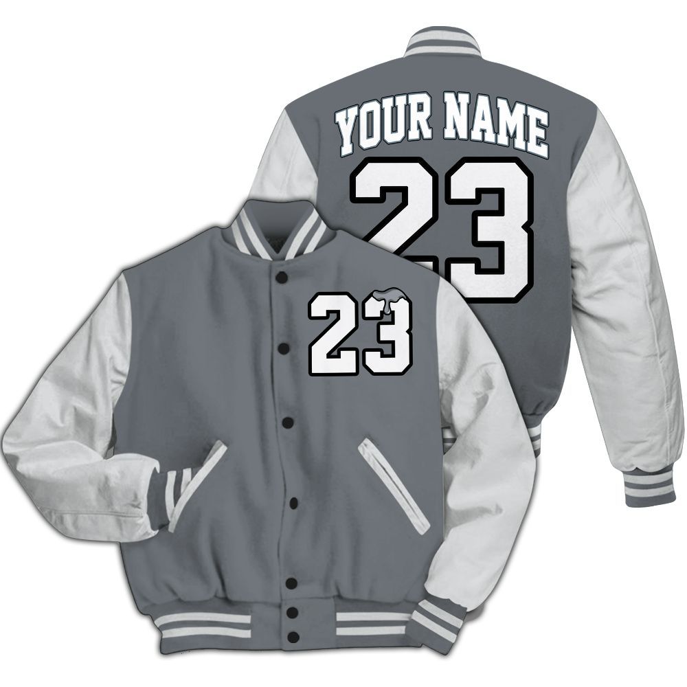 Varsity Jacket To Match Air Max DN Silver Bullet - Custom Name Number 23 Drip All Over Print