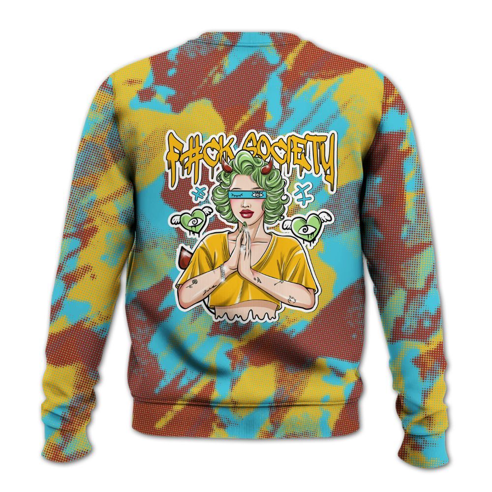 Sweatshirt To Match SB Dunk Di'Orr Greenwood - F#ck Xociety Halftone All Over Print