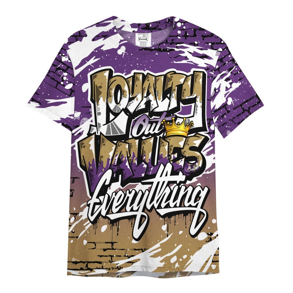 Shirt To Match Air Diamond Turf Ravens - Values Of Loyalty Drip All Over Print