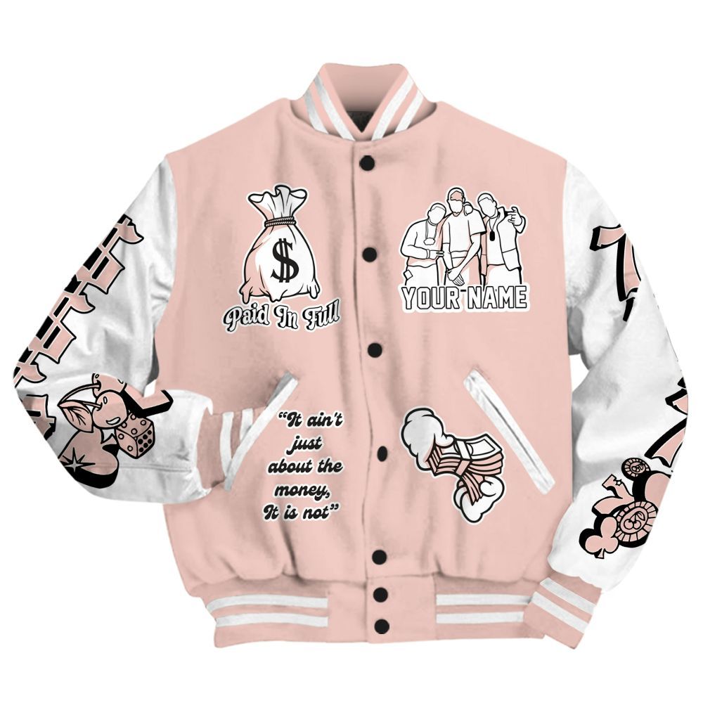 Varsity Jacket To Match Low Legend Pink 11s - Paid In Full Baseball Varsity Jacket Custom Name All Over Print
